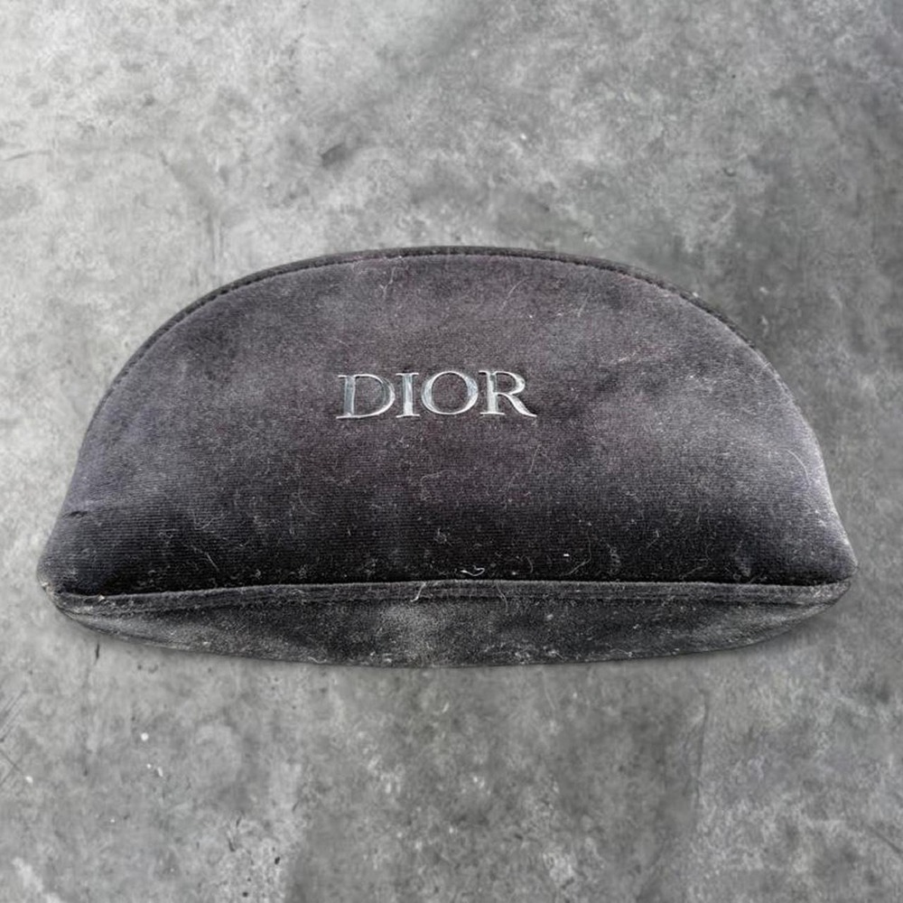 Christian Dior Beauty Black Velvet Makeup Pouch Cosmetic Bag